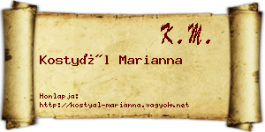 Kostyál Marianna névjegykártya